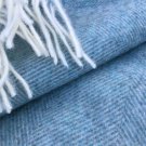 Duck Egg Blue Herringbone Shetland Wool Blanket